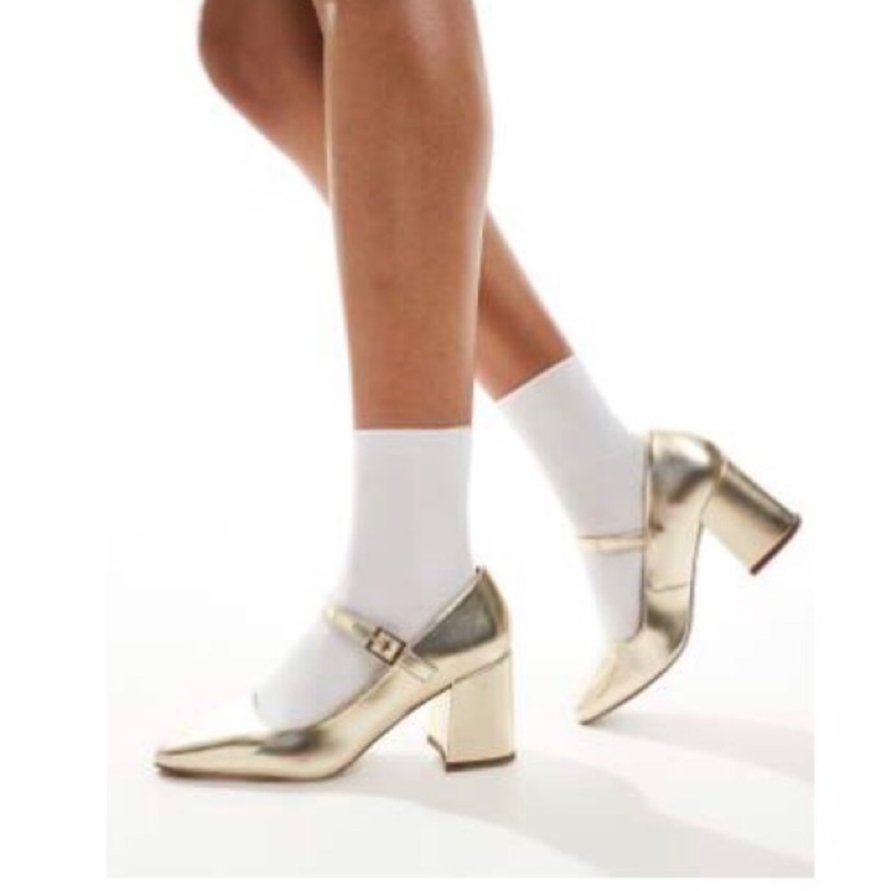 ASOS Gold Heels Metallic Luxe Design